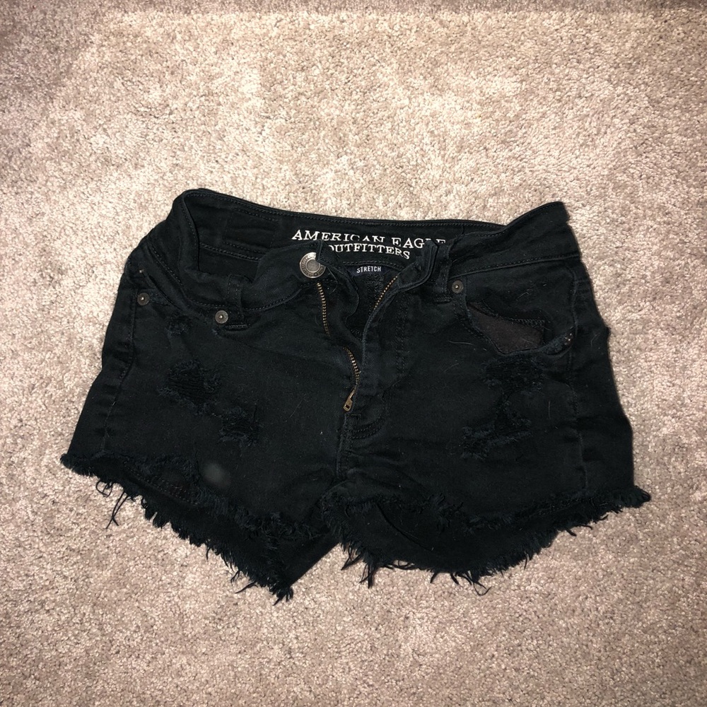 American Eagle High Rise Black Shorts